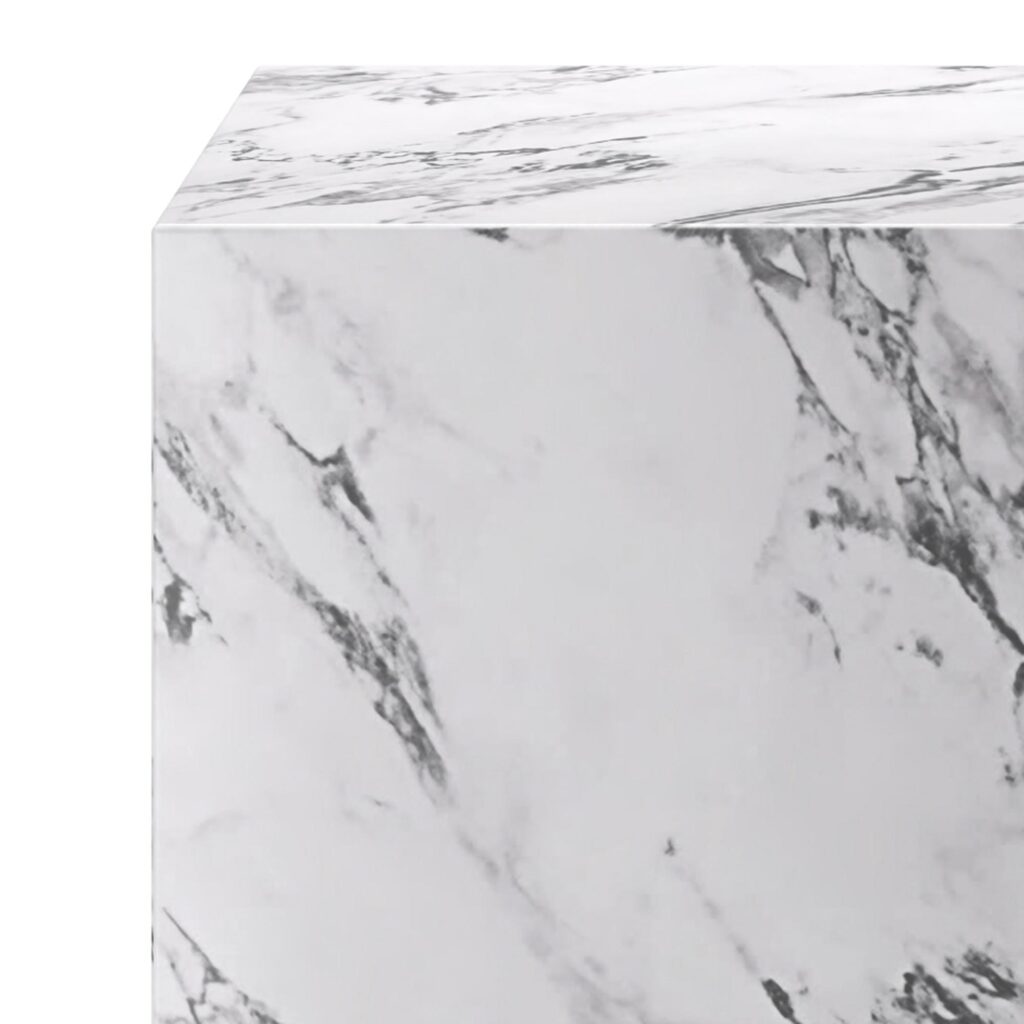 Artemis Contract Grade Square Accent Table in Bulgari White - Image 4