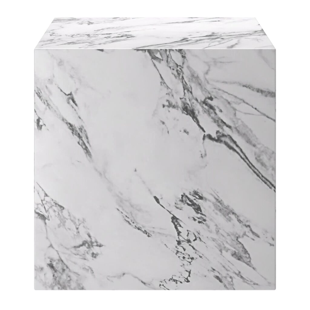 Artemis Contract Grade Square Accent Table in Bulgari White - Image 5