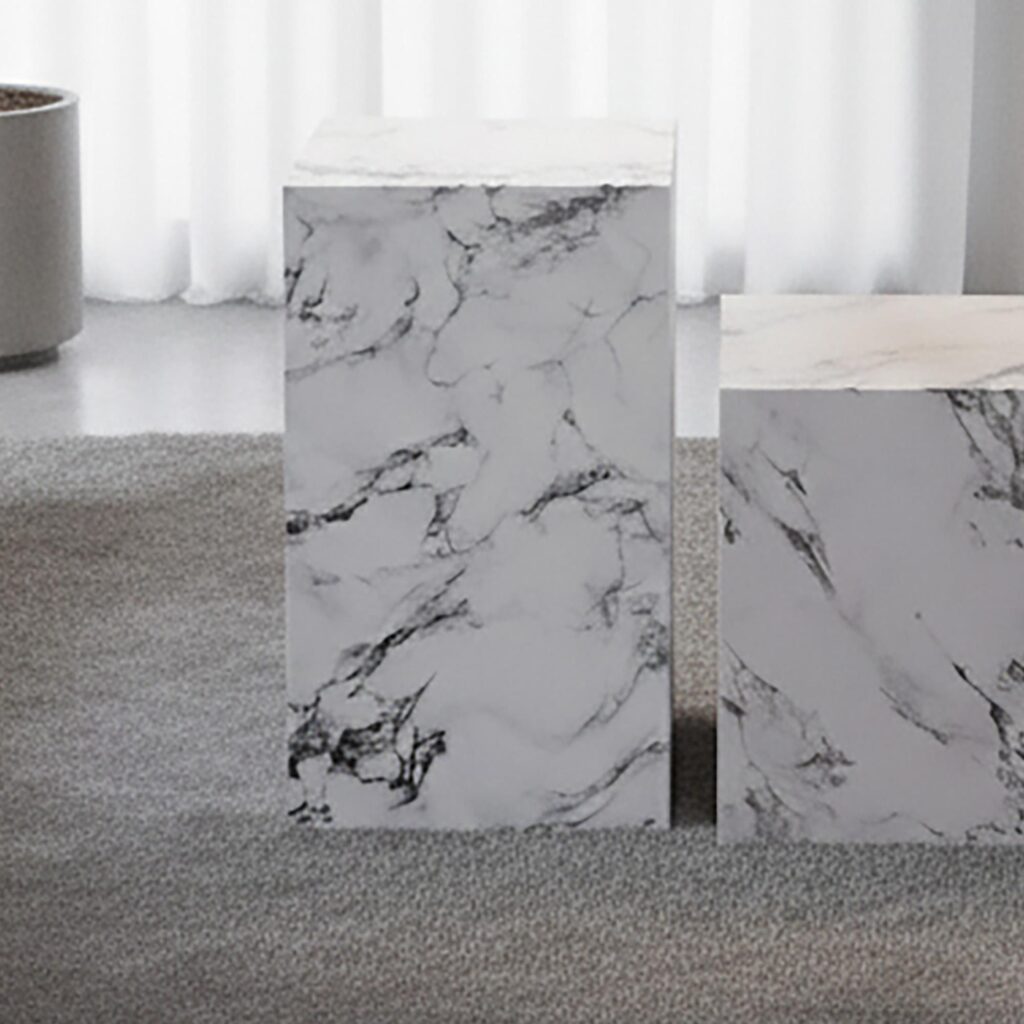 Artemis Contract Grade Tall Accent Table in Bulgari White - Image 2