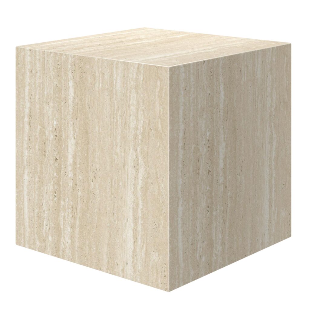 Artemis Contract Grade Square Accent Table in Travertine
