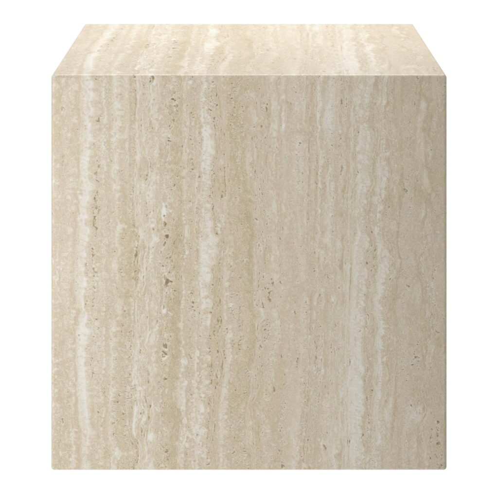 Artemis Contract Grade Square Accent Table in Travertine - Image 4