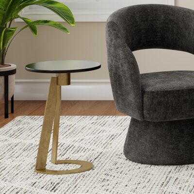 Devas Accent Table in Black Marble and Brass 501-112BK 501 112BK 1