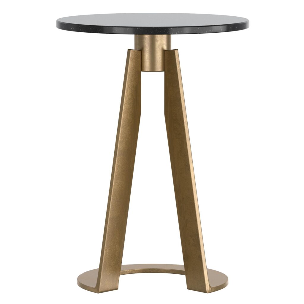 Devas Accent Table in Black Marble and Brass - Image 3