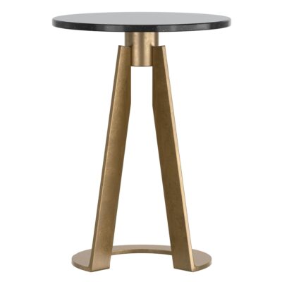 Devas Accent Table in Black Marble and Brass 501-112BK 501 112BK 2