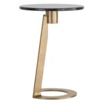 Devas Accent Table in Black Marble and Brass 501-112BK 501 112BK 3
