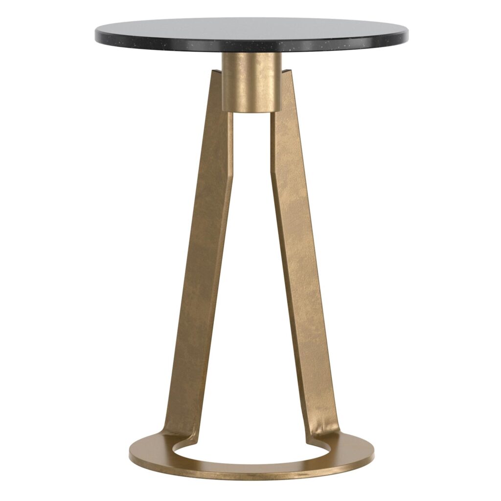 Devas Accent Table in Black Marble and Brass - Image 5