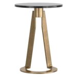 Devas Accent Table in Black Marble and Brass 501-112BK 501 112BK 4