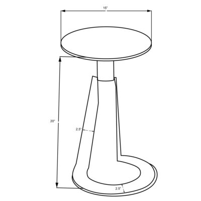 Devas Accent Table in Black Marble and Brass 501-112BK 501 112BK LD