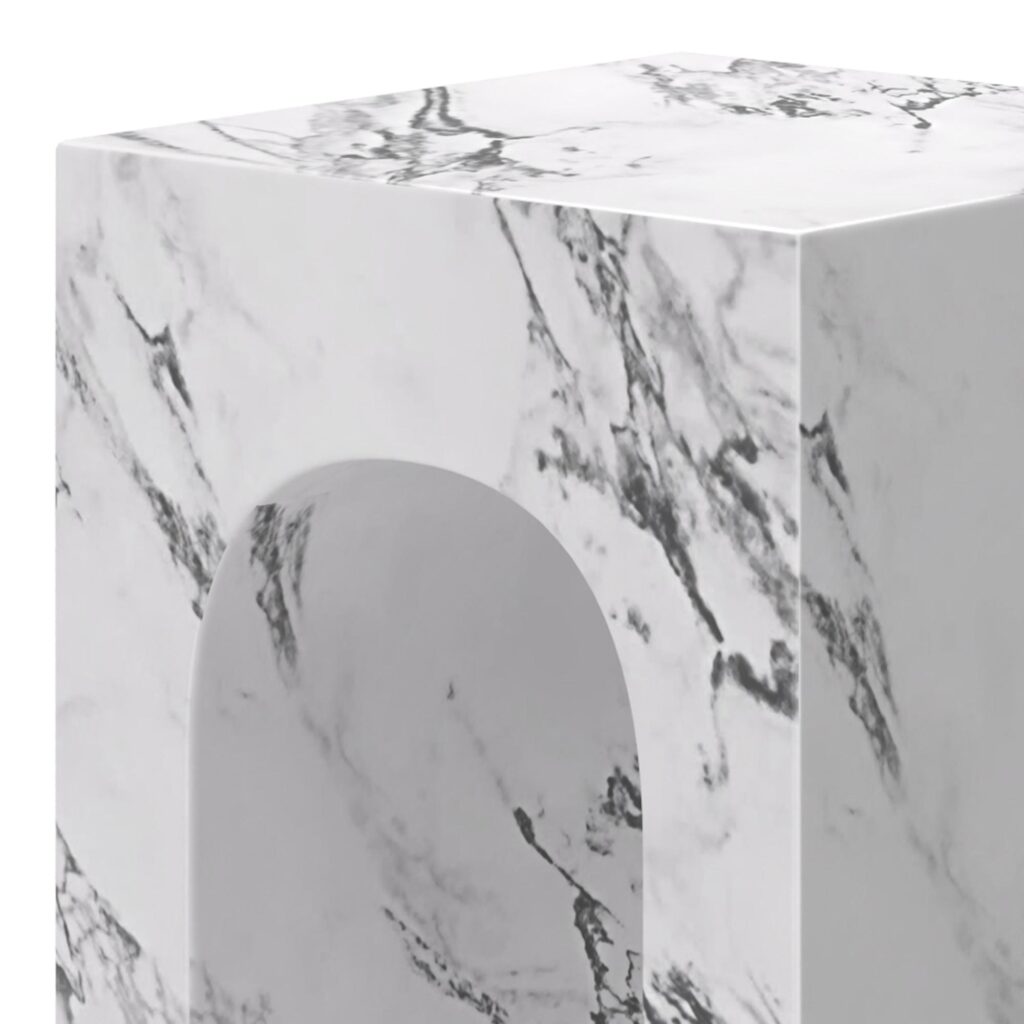 Atticus Contract Grade Accent Table in Bulgari White - Image 3