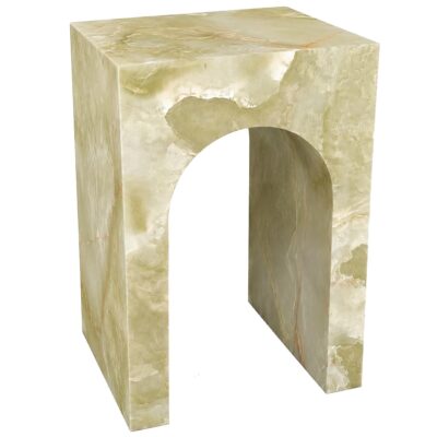 Atticus Square Accent Table in Jade Onyx