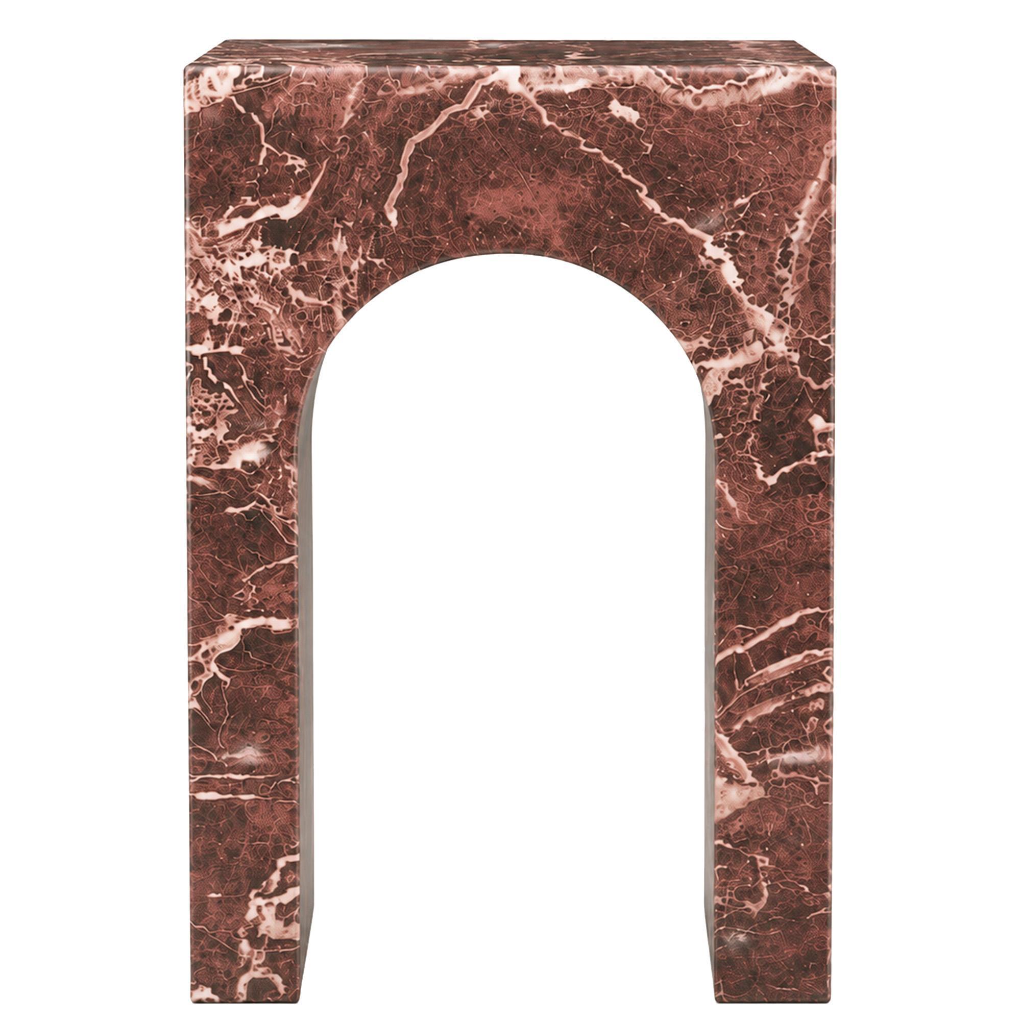 Atticus Square Accent Table in Red Levanto 3 Atticus Square Accent Table in Red Levanto - Image 3