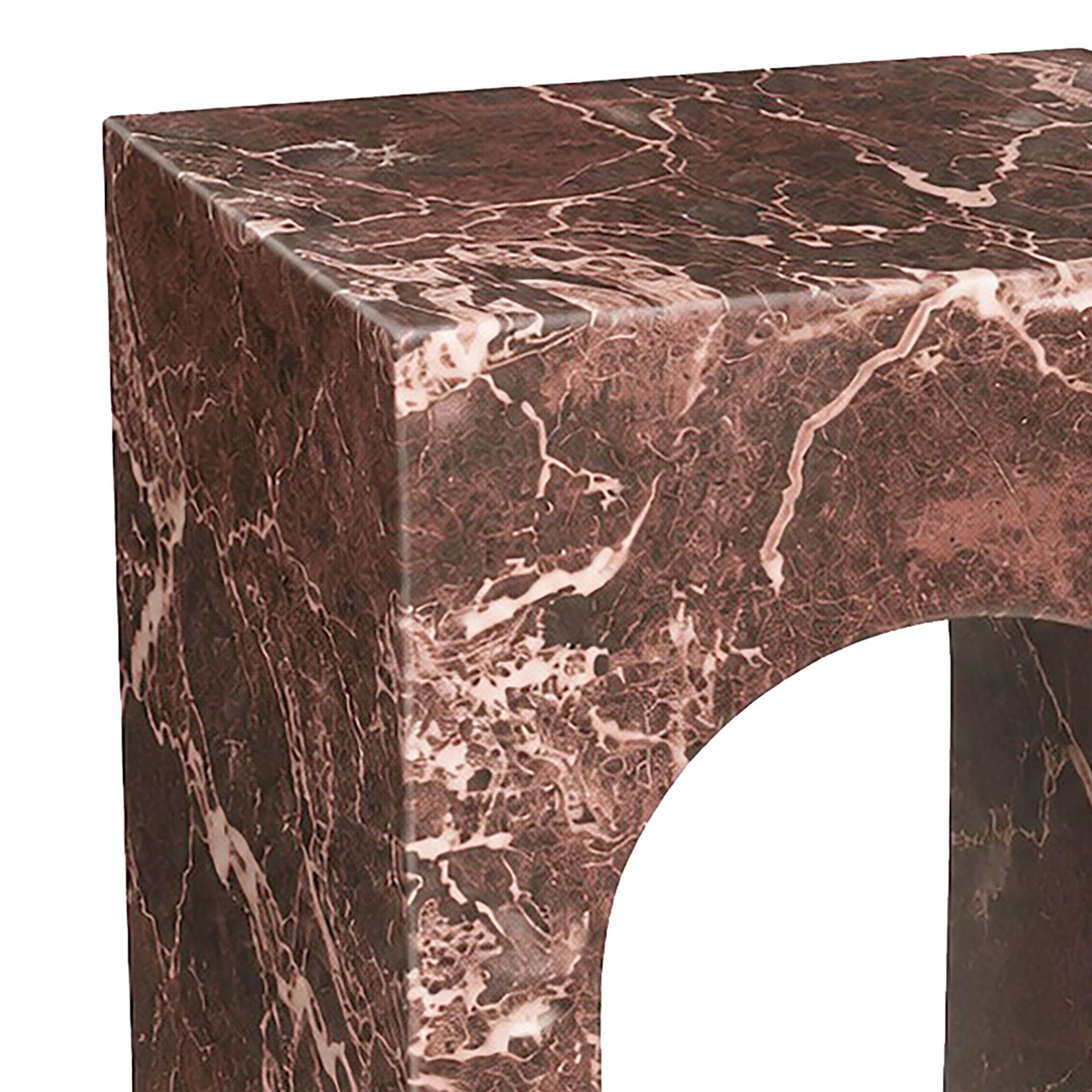 Atticus Square Accent Table in Red Levanto 6 Atticus Square Accent Table in Red Levanto - Image 6