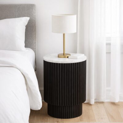 Reyna Round Accent Table with Storage in Black and White 9 Reyna Round Accent Table with Storage in Black and White 501-248BLK 501 248BLK 1