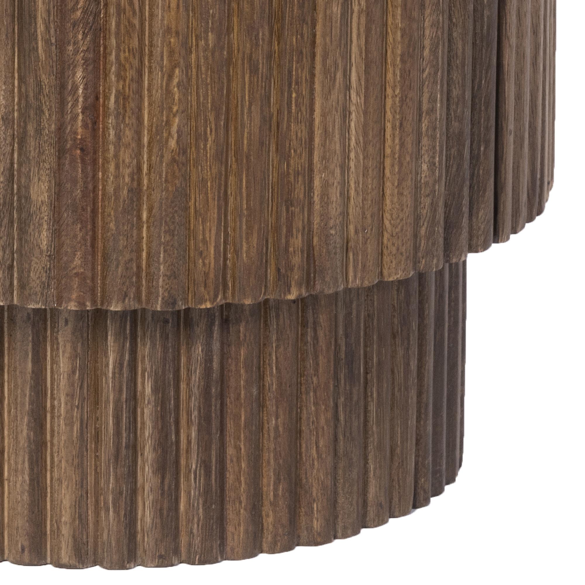Reyna Round Accent Table with Storage in Walnut and White 7 Reyna Round Accent Table with Storage in Walnut and White - Image 7