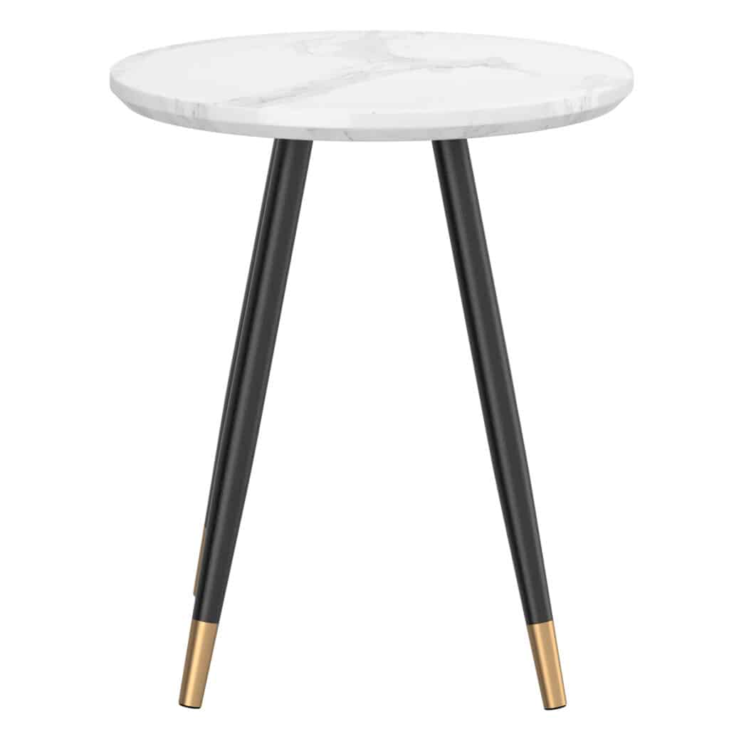 Emery Round Accent Table in White and Black - Image 3