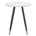 Emery Round Accent Table in White and Black 501-294WT 501 294WT 2