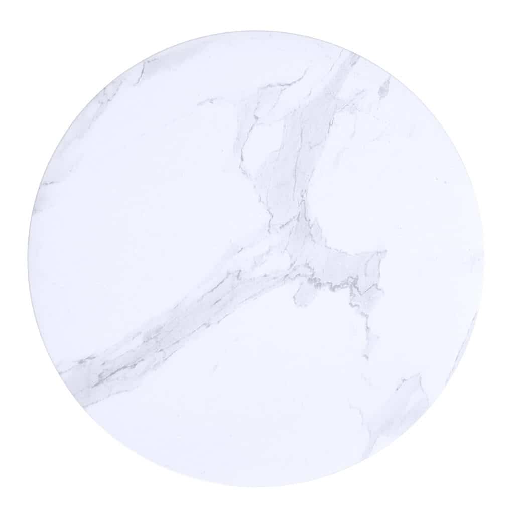 Emery Round Accent Table in White and Black - Image 4