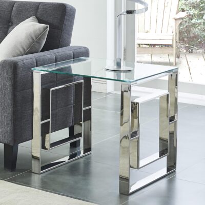 Eros Accent Table in Silver 501-482CH 501 482CH 1