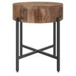 Blox Round Accent Table in Natural and Black 501-528NAT 501 528NAT 3