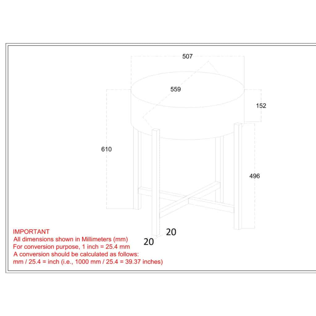 Blox Round Accent Table in Natural and Black - Image 8