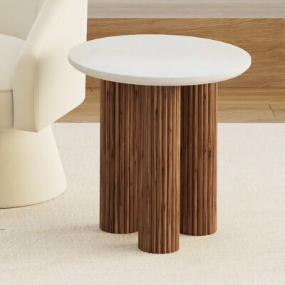 Jilsa Accent Table in Walnut & White 501-551WAL 501 551WAL 1