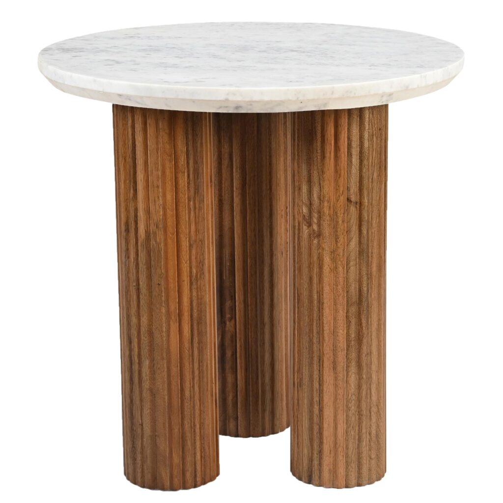 Jilsa Accent Table in Walnut & White - Image 4