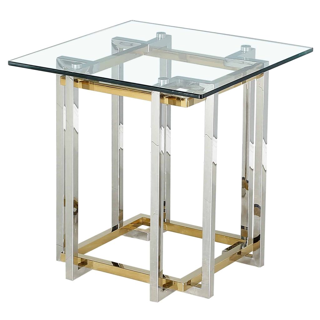 Florina Accent Table in Silver and Gold 501-561CH 501 561CH