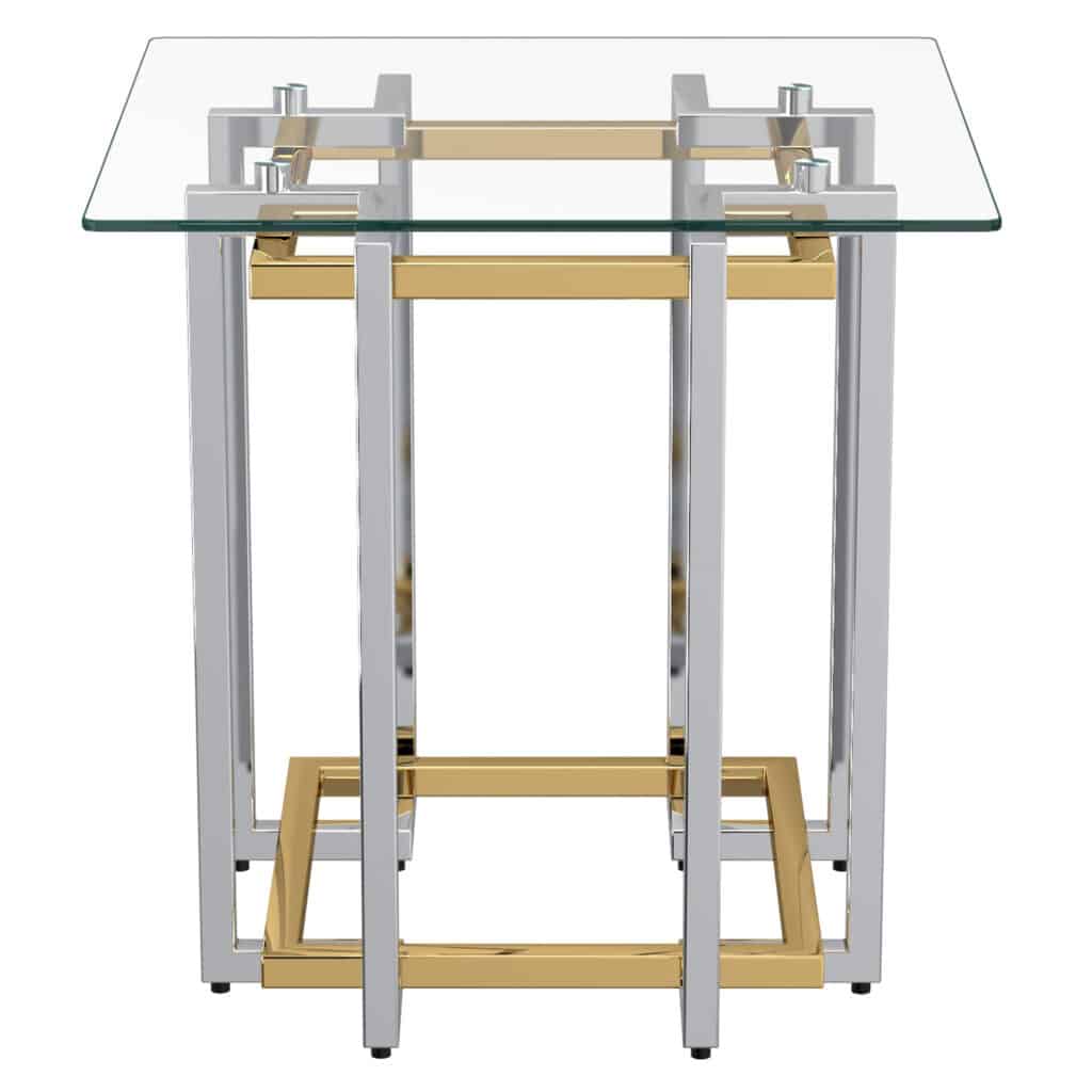 Florina Accent Table in Silver and Gold - Image 3