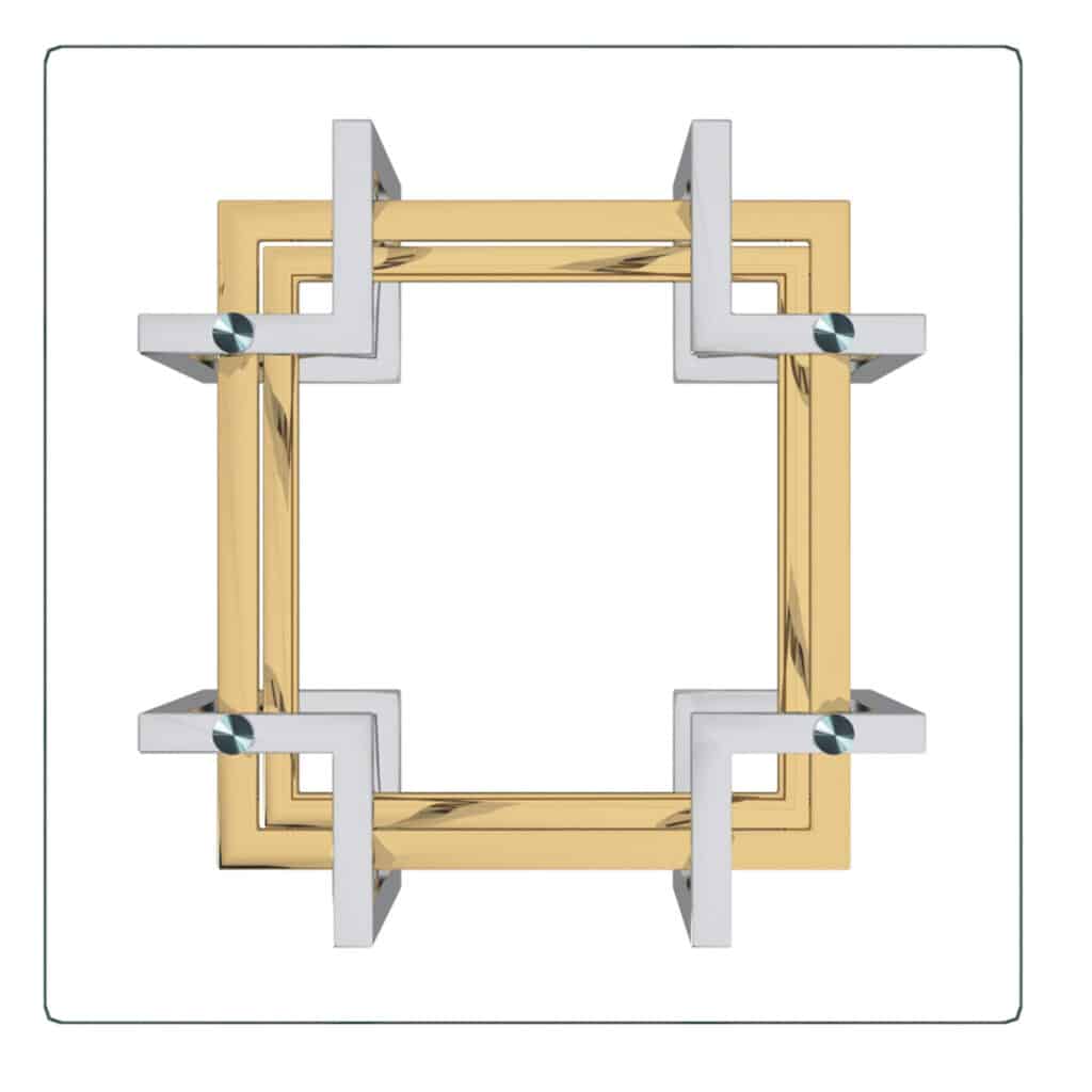 Florina Accent Table in Silver and Gold - Image 4