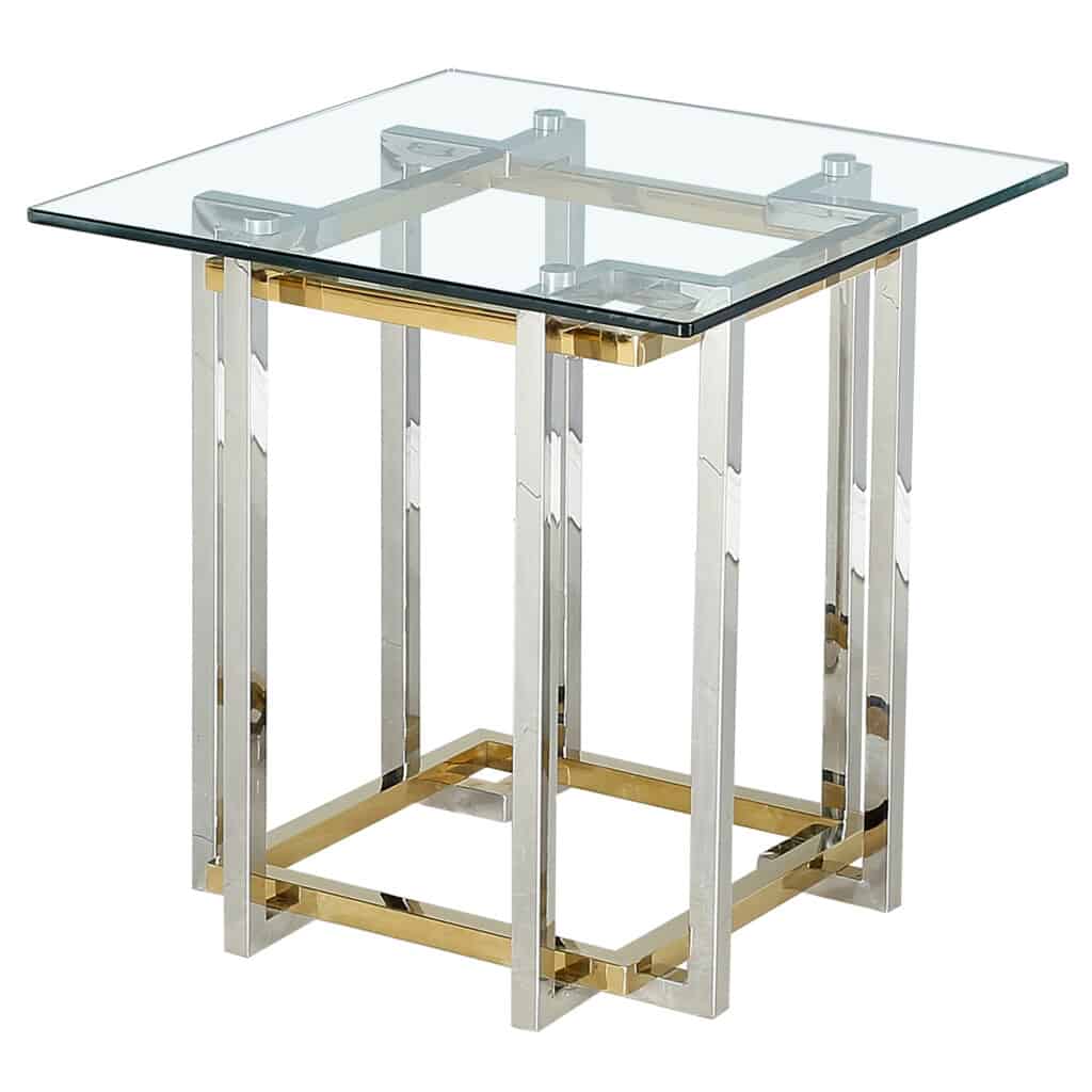 Florina Accent Table in Silver and Gold - Image 5