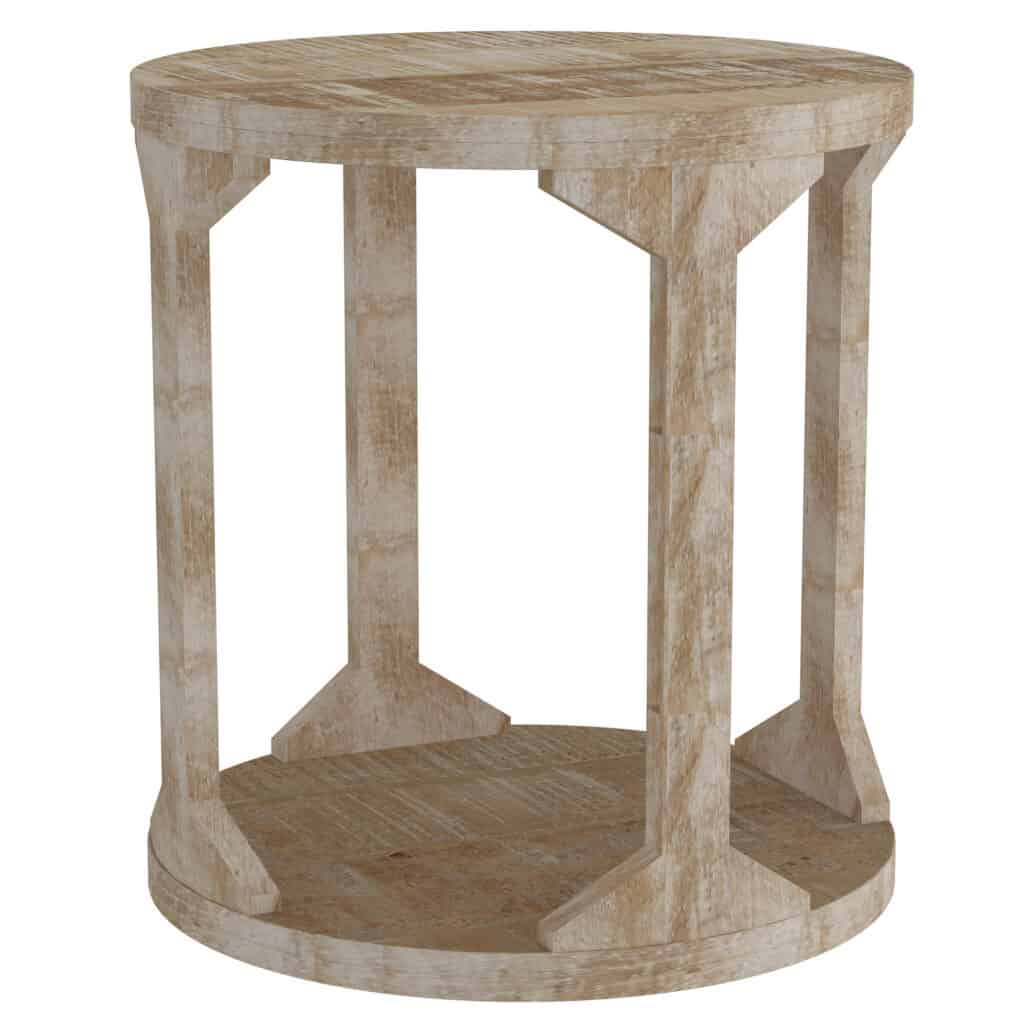 Avni Round Accent Table in Distressed Natural 501-619NT 501 619NT