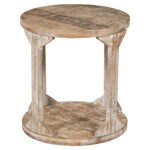 Avni Round Accent Table in Distressed Natural 501-619NT 501 619NT 1