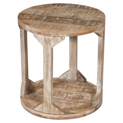 Avni Round Accent Table in Distressed Natural 10 Avni Round Accent Table in Distressed Natural 501-619NT 501 619NT 2