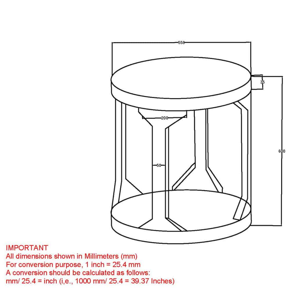 Avni Round Accent Table in Distressed Natural - Image 8
