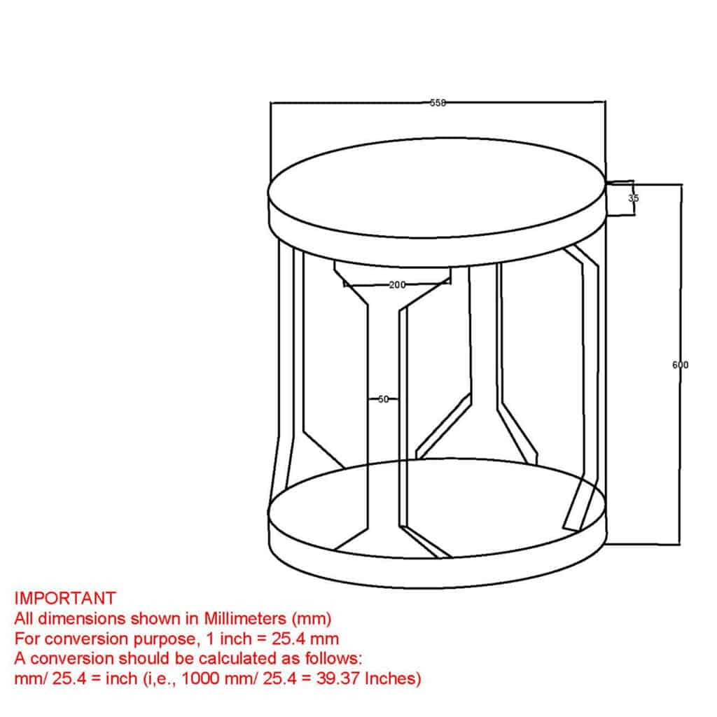 Avni Round Accent Table in Distressed Natural 501-619NT 501 619NT LD