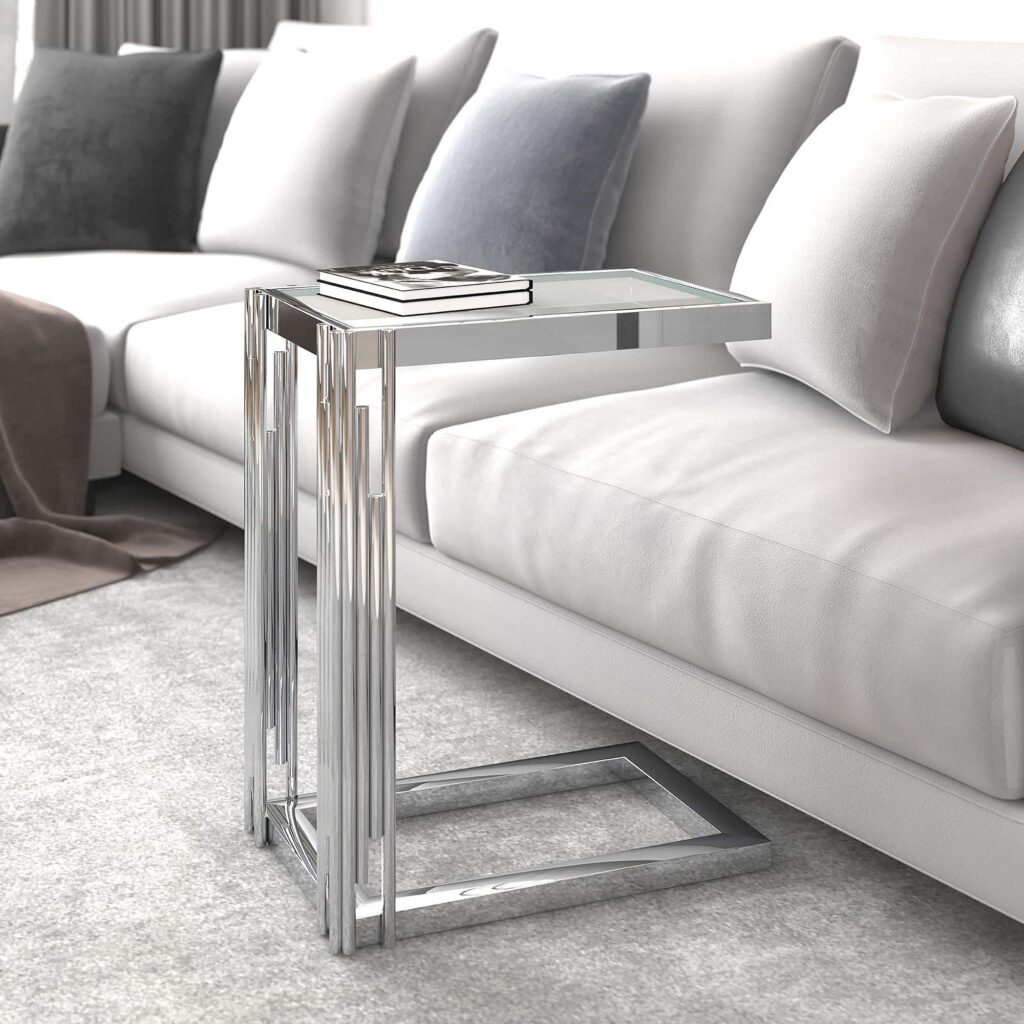 Estrel Small Accent Table in Silver - Image 2