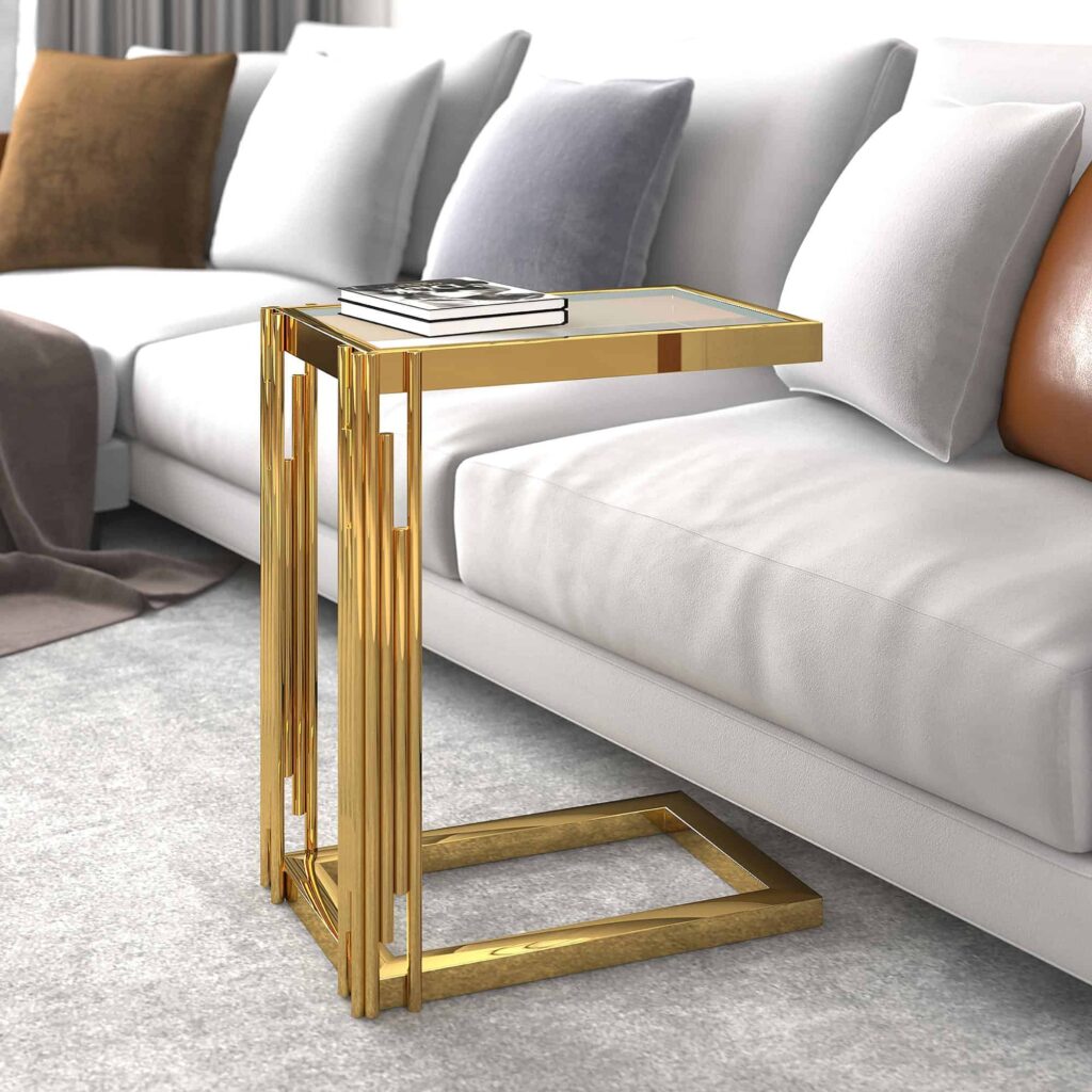 Estrel Small Accent Table in Gold - Image 2