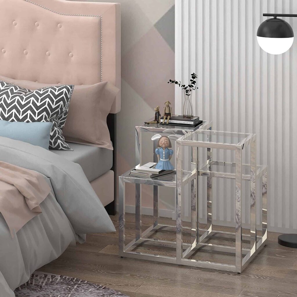 Casini Accent Table in Silver - Image 2