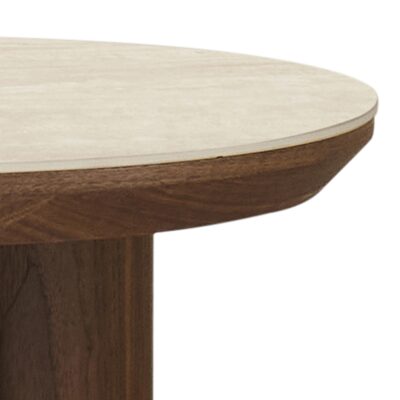 Seaton Round Accent Table in Walnut and Travertine 13 Seaton Round Accent Table in Walnut and Travertine 501-759WAL 501 759WAL 5