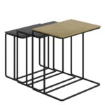Bristol 3pc Accent Table Set in Antique Gold and Black 501-855GL_BK 501 855GL BK 2
