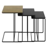 Bristol 3pc Accent Table Set in Antique Gold and Black 501-855GL_BK 501 855GL BK 3