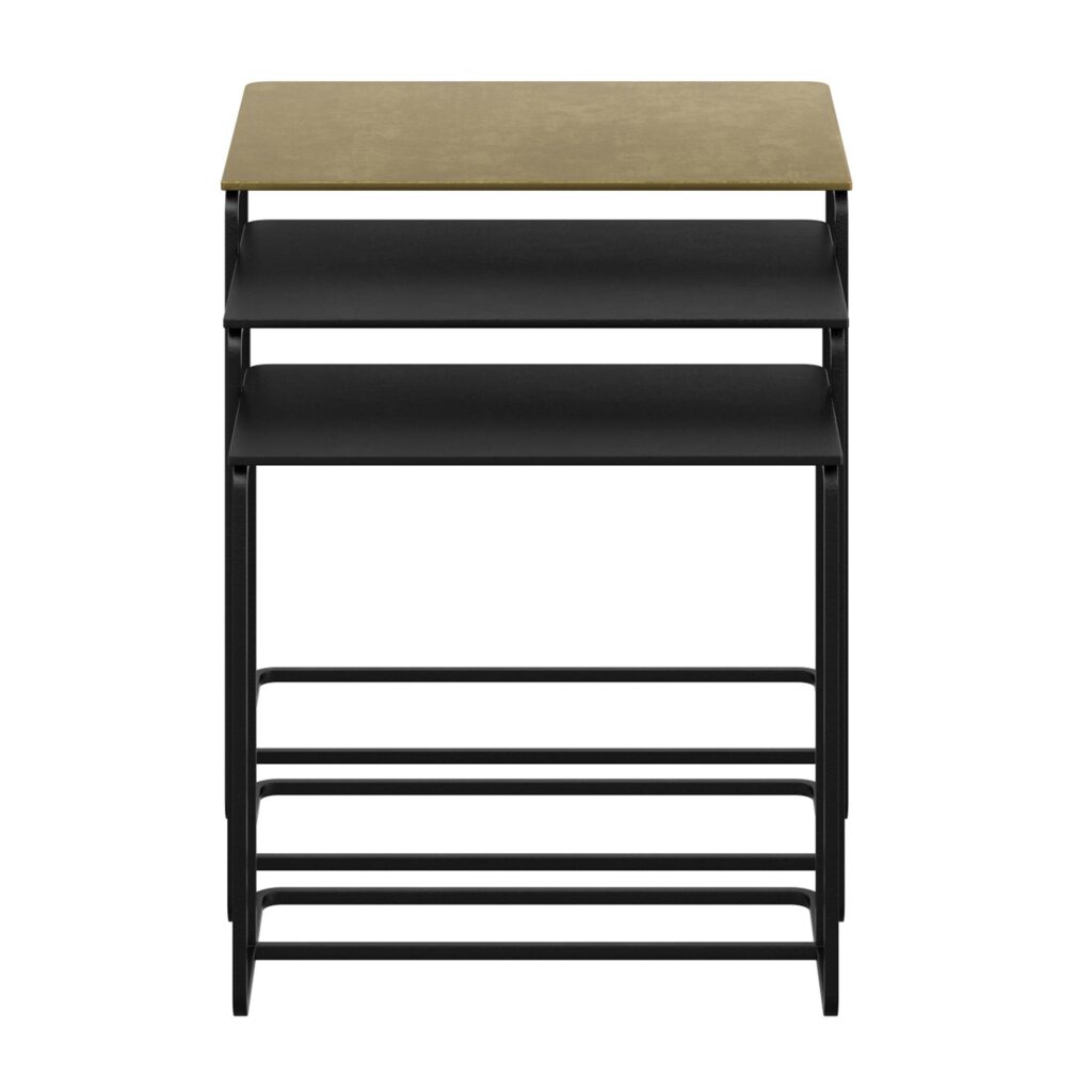Bristol 3pc Accent Table Set in Antique Gold and Black - Image 5