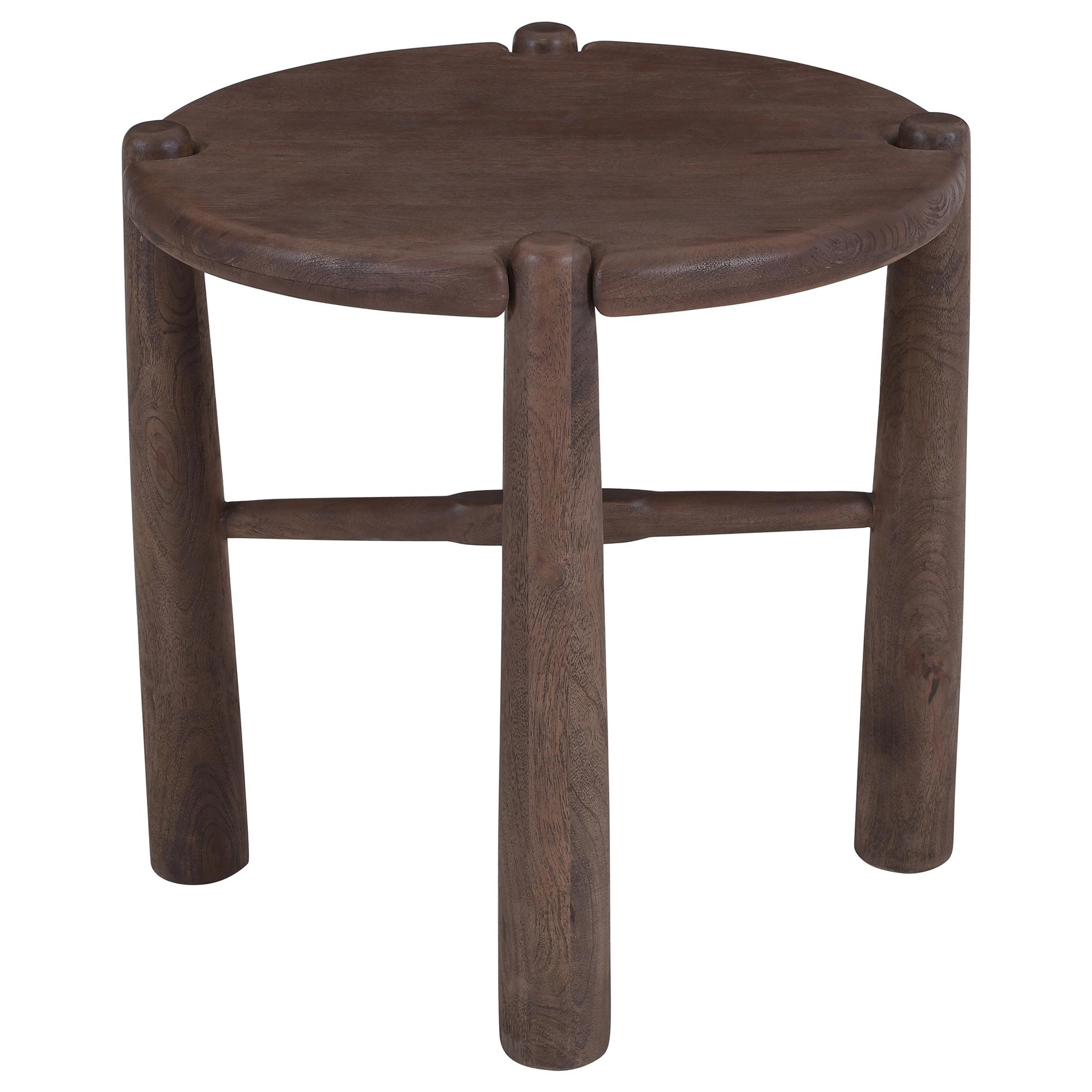 Carlyn Round Accent Table in Dark Walnut 4 Carlyn Round Accent Table in Dark Walnut - Image 4