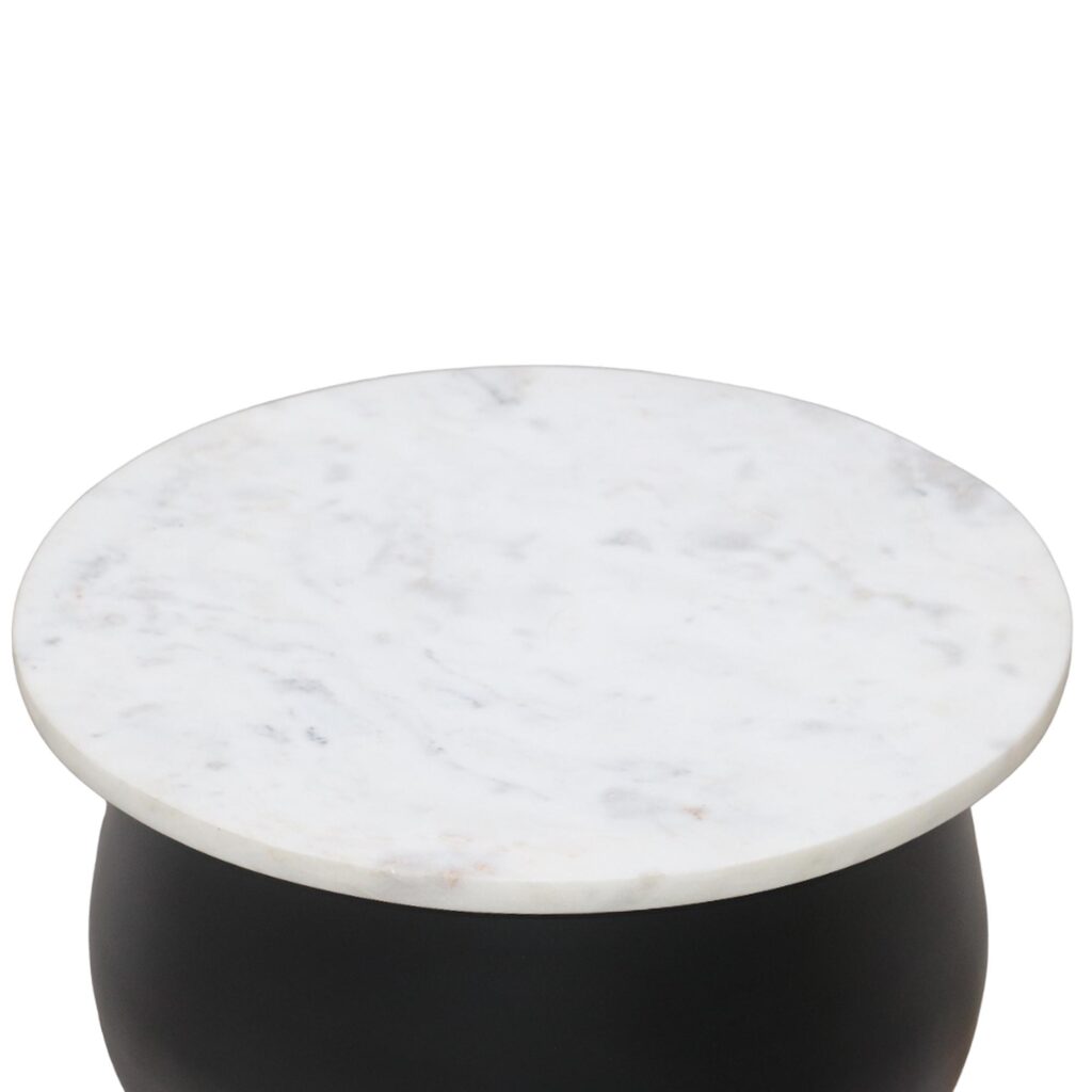 Alora Accent Table in Black and White and Brushed Gold - Image 6