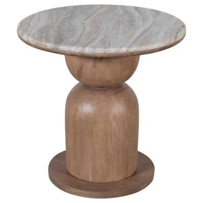 Martina Round Accent Table in Walnut
