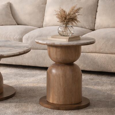 Martina Round Accent Table in Walnut 501-929WAL 501 929WAL 1