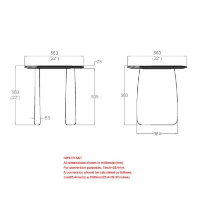 Bazul Organic Accent Table in Mocha 501-953MOC 501 953MOC LD