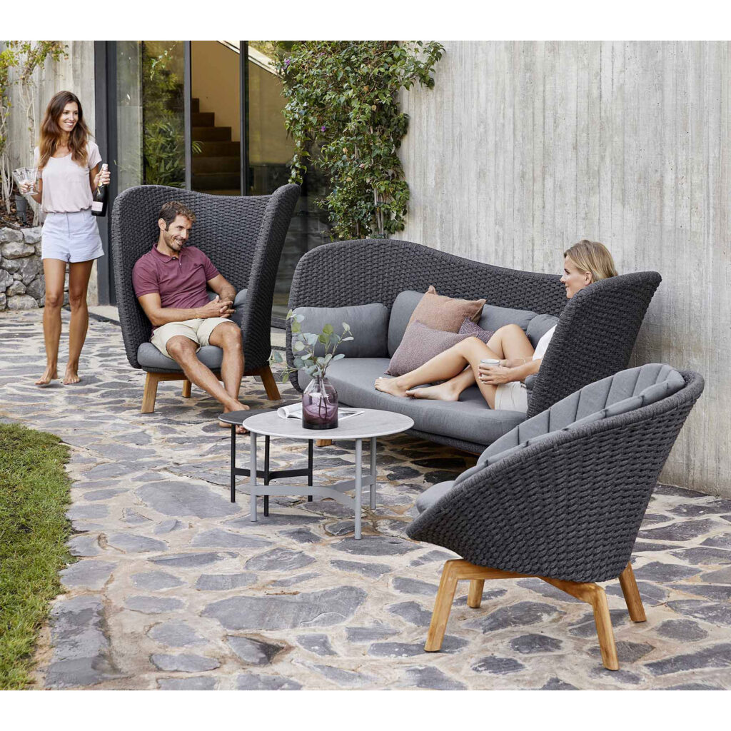 Peacock Wing Highback Chair W/Teak Legs - Image 6