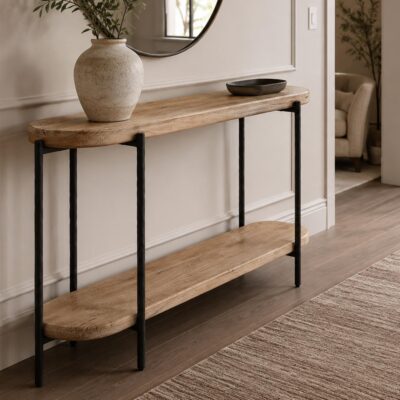 Johar Console Table, 52" in Natural and Black 502-068NAT 502 068NAT 1