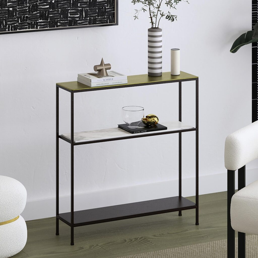 Izzy Console Table in Antique Gold and Black - Image 2